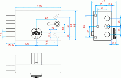 Замок накладной ЭЛЬБОР 1.02.61.5К ЛАЗУРИТ от интернет площадки Гурумарт