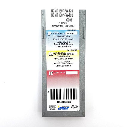 картинка Пластина фрезерная RCMT 1607-FW-T20 IC908 от магазина Гурумарт