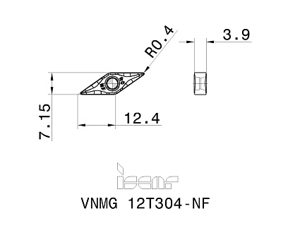 картинка Пластина токарная VNMG 12T308-NF IC907 от магазина Гурумарт