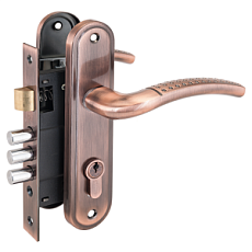 Замок врезной АЛЛЮР 132/3-61А(1232) AC СТ.МЕДЬ МАЛ.КОРПУС от интнрнет-магазина Замки-НТ