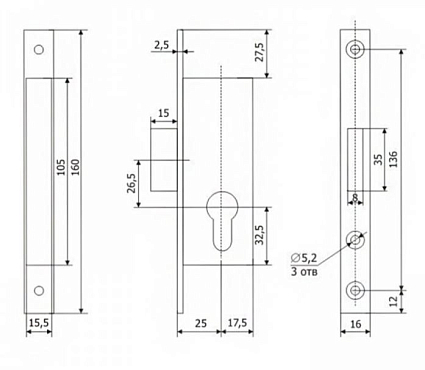 Гардиан PROFI 25.01.16 б/о без ц/м Замок врезной б/руч   от интернет площадки Гурумарт