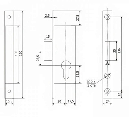 Гардиан PROFI 30.01.24 б/о без ц/м Замок врезной б/руч   от интернет площадки Гурумарт